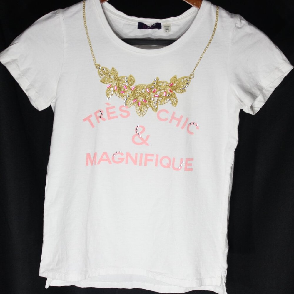Dex "Tres Chic & Magnifique" Girls T-Shirt - Size M (10/12) (NWT)
